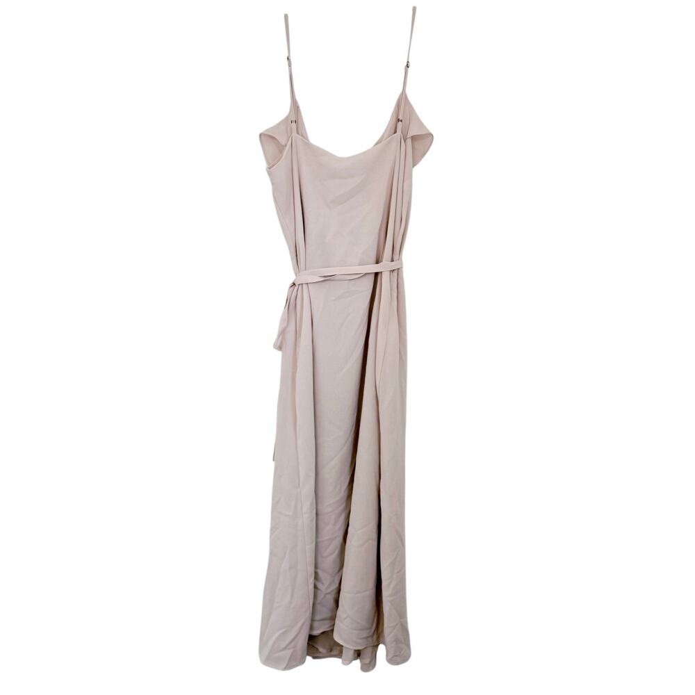 1. State Ruffled Chiffon Midi Wrap Dress Flowy Dress Blush Pink Size 6 NWOT - Picture 3 of 11